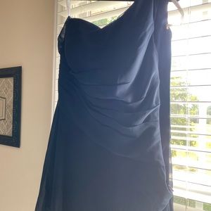 J.J’s House dress, Navy blue, side shoulder, worn twice. Fits medium